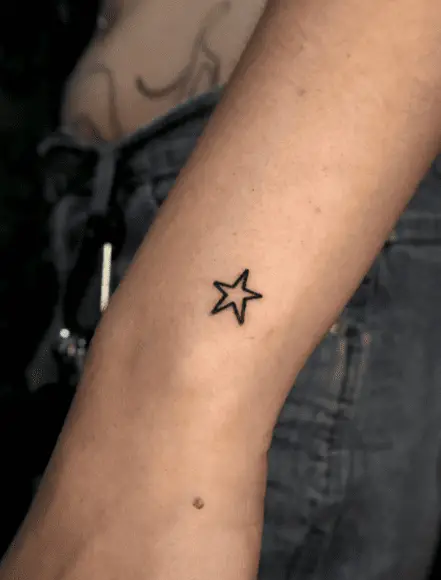 Bold Line Single Star Tattoo