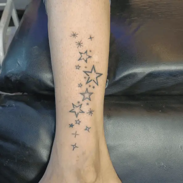 Bunch of Stars Line Tattoo