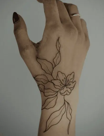 Cherry Blossom Line Tattoo