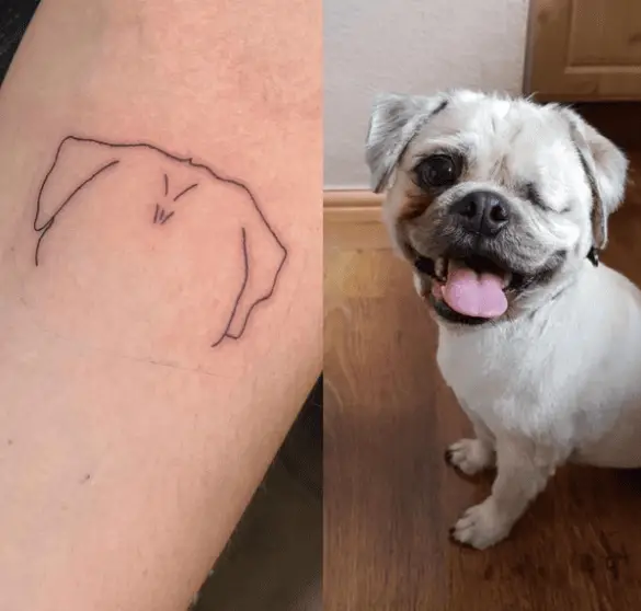 Dog Head Outline Tattoo