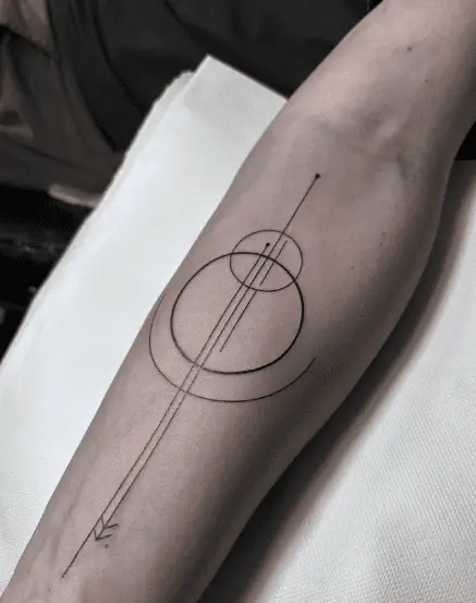 Geometric Outline Forearm Tattoo