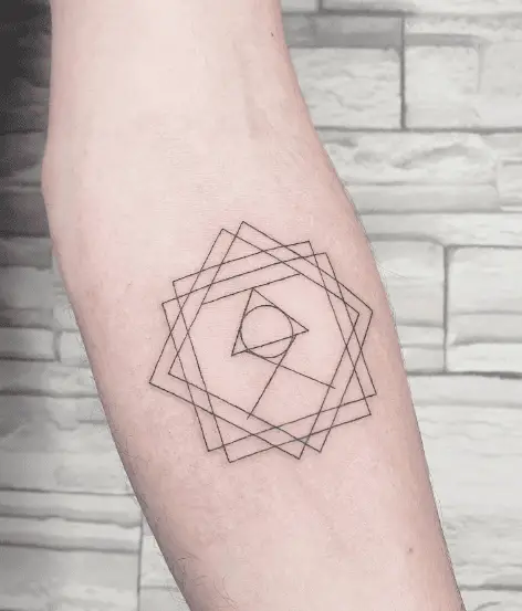 Simple Geometric Shape Outline Tattoo