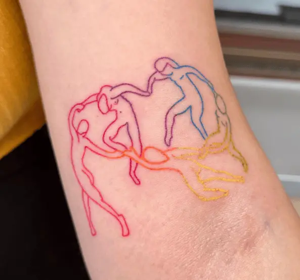 Matisse Dance in Rainbow Tattoo