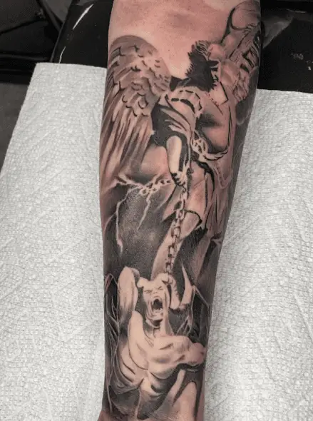 Archangel Michael Grey Tattoo Work