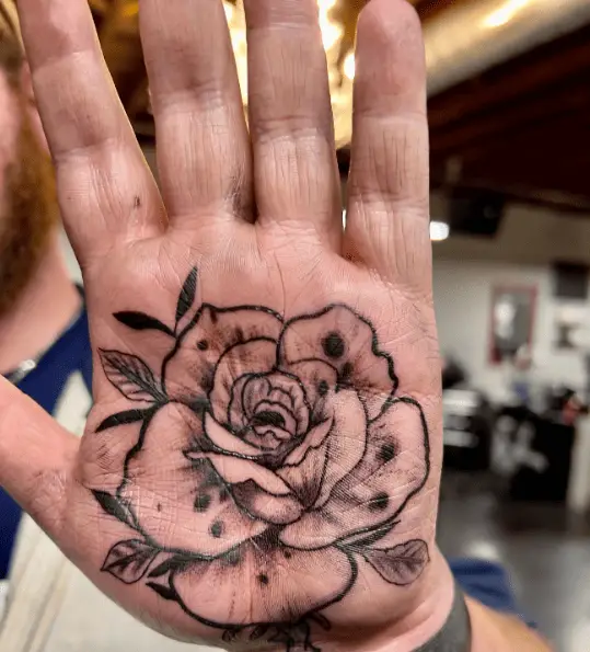 Rose Flower Palm Tattoo