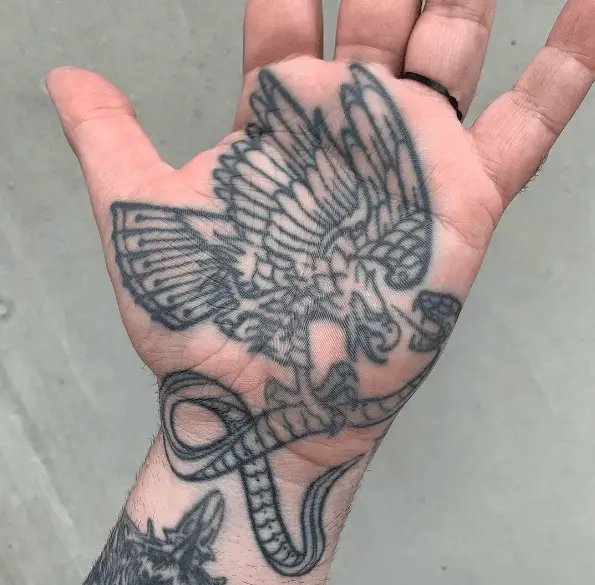 Eagle and Snake Palm Tattoo