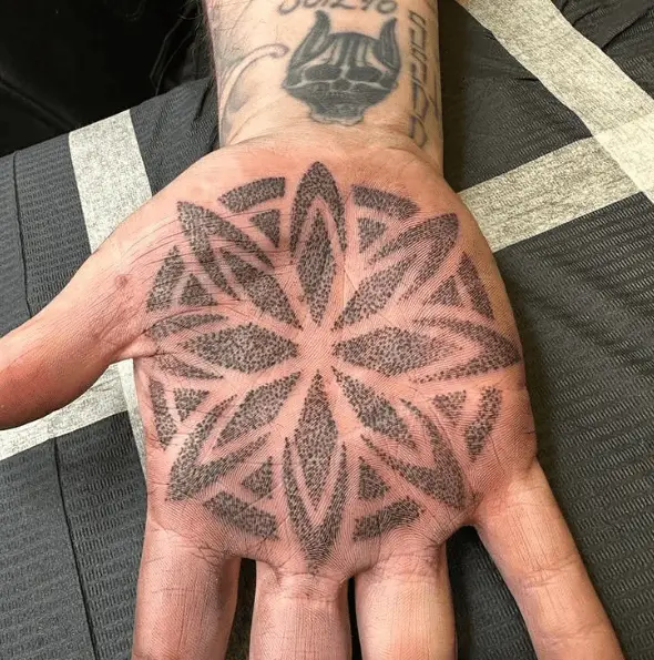 Dot Work Full Palm Ornamental Tattoo