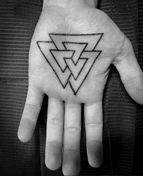 Triangle Symbol Palm Tattoo