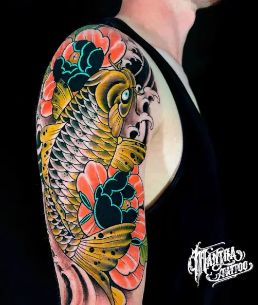 Japanese Koi Fish Sleeve Tattoo