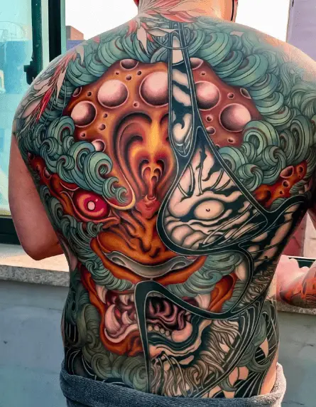 Traditional Japanese Back Tattoo Design