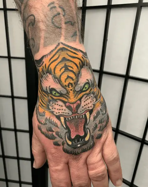 Roaring Tiger Face Tattoo