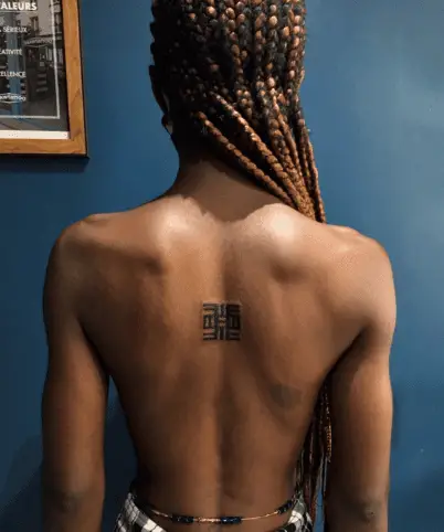 Adinkra Symbol Back Tattoo