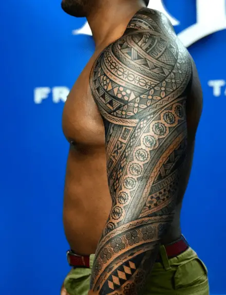 Adinkra Tribal Pattern Sleeve Tattoo