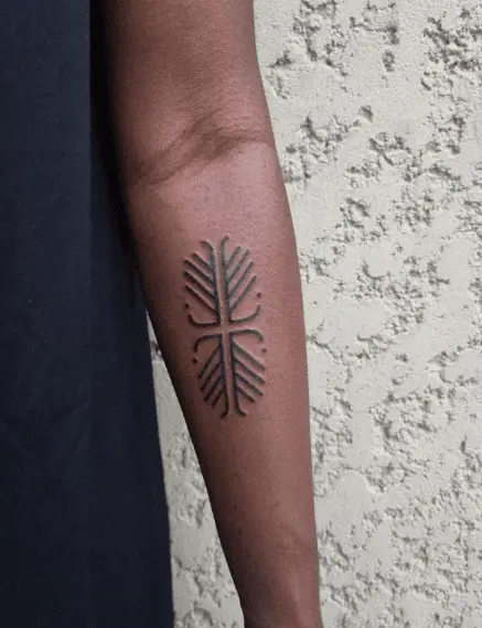 African Tribal Sigil Based on nsibidi Symbol Tattoo
