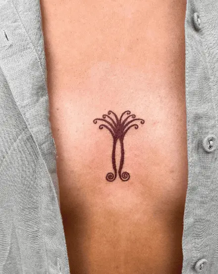 Abstract Symbol Tattoo Resembling the Canary Dragon Tree 