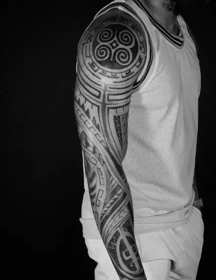 African Tribal Pattern Based Full Sleeve Tattoo