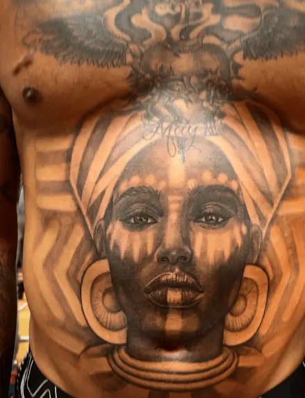 African Tribal Beauty Tattoo