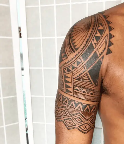Polynesian Format with West African Designs Tattoo