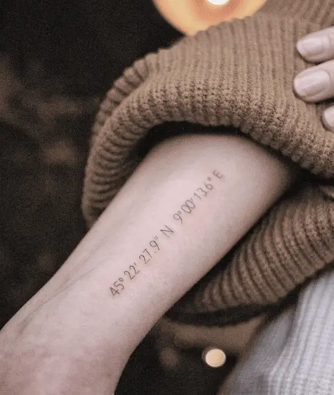 Coordinates Tattoo of a Special Place