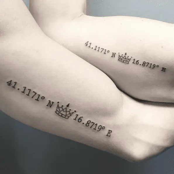 Mother and Son Tattooed Coordinates of Their City
