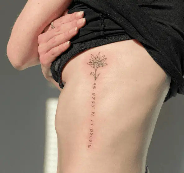 Coordinates with Tiny Flower Rib Tattoo