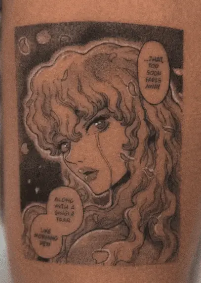 Griffith Manga Panel Tattoo from the Berserk Manga Series