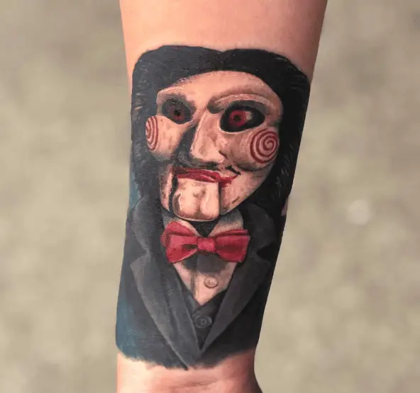 Jigsaw Portrait Forearm Tattoo