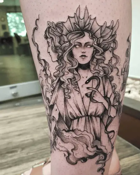 Hecate, Triple Goddess of Sorcery and Witchcraft Tattoo