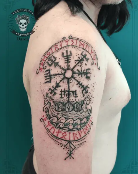 Viking Art Print Arm Tattoo