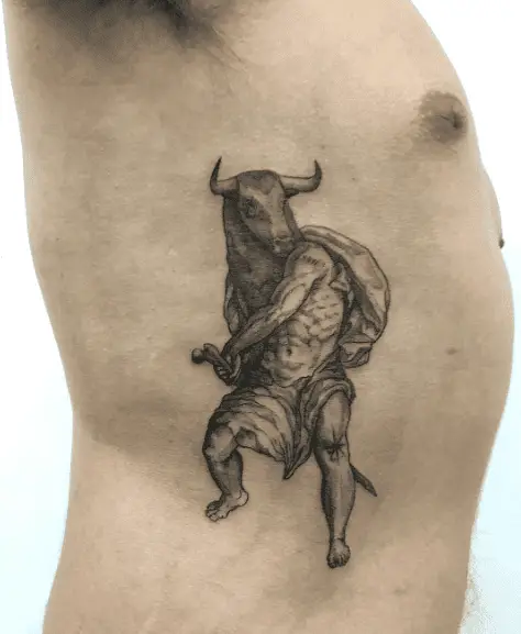 Minotaur Bull Stencil Tattoo Piece