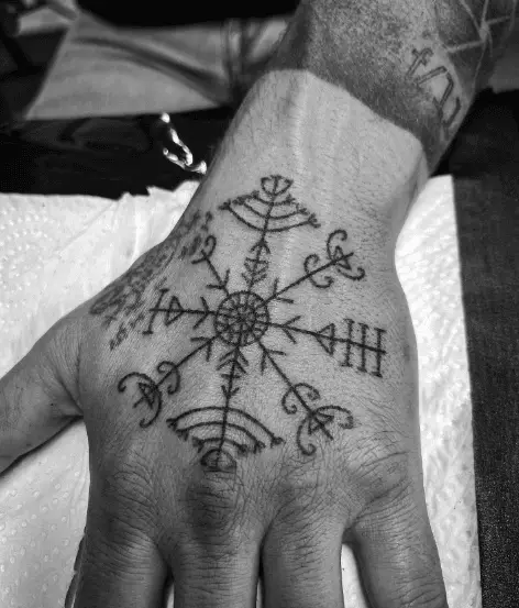 Veldismagn Magical Symbol Hand Tattoo