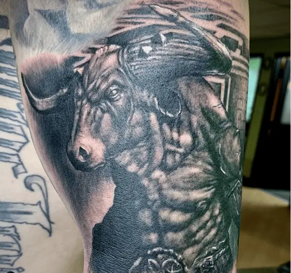 Minotaur Bull Portrait Tattoo Piece