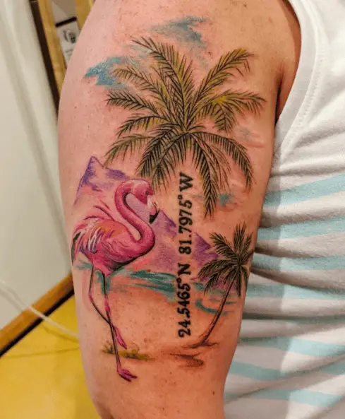 Summer Time Themed Coordinates Tattoo