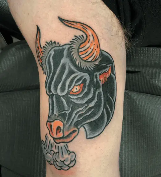 Raging Bull Head Tattoo