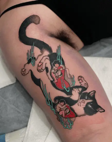 Toshio Saeki Monmon Cat Arm Tattoo