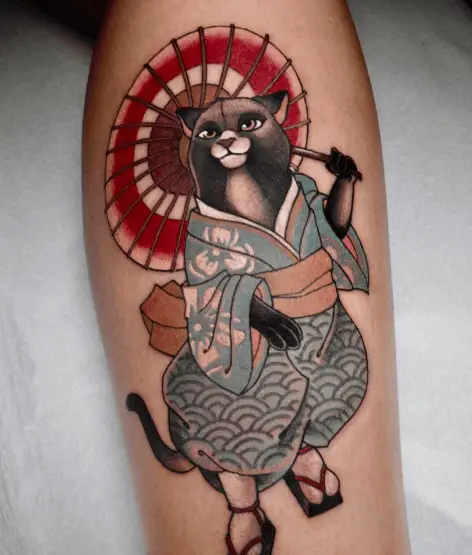Geisha Cat Tattoo