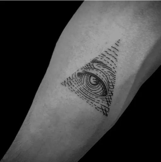 Line Art Eye of Providence Arm Tattoo
