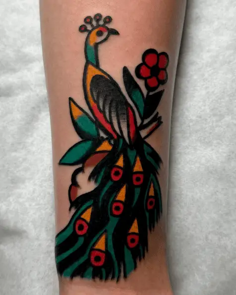 Mix of Dark Colored Peacock Tattoo