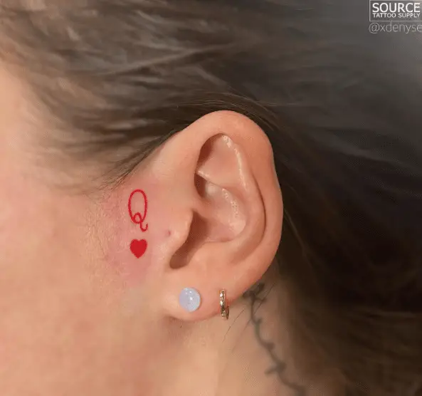 Little Queen of Hearts Sideburn Tattoo