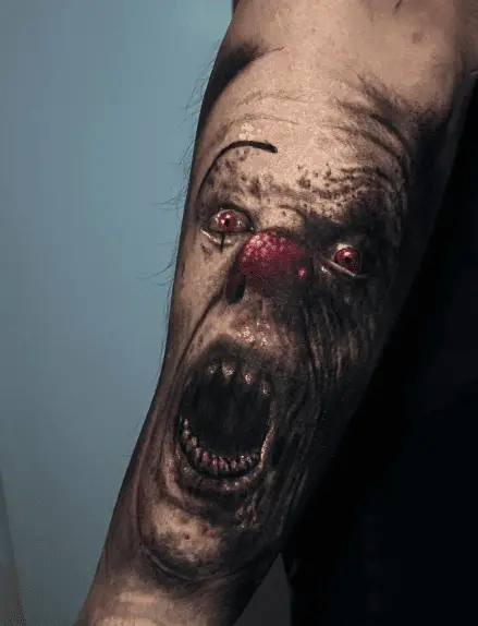 Scary Face Pennywise Clown Tattoo