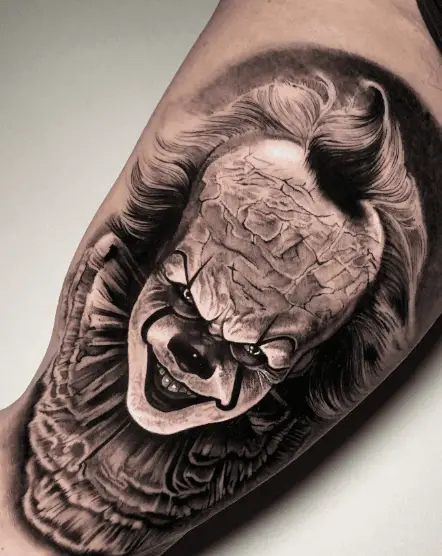 Cunning Face Pennywise Clown Tattoo
