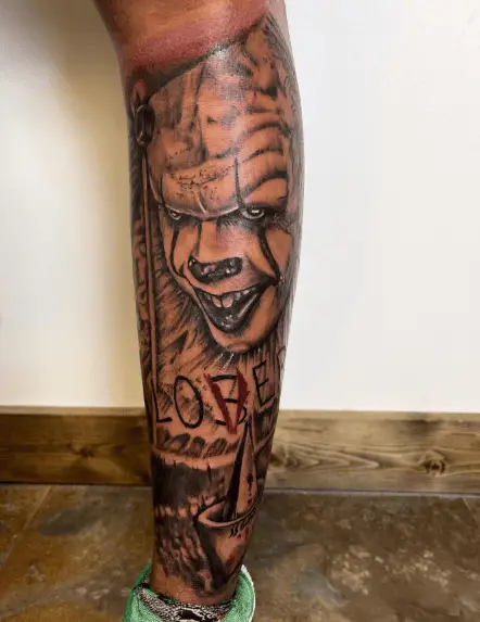 Black Ink Evil Laugh Clown Face and 