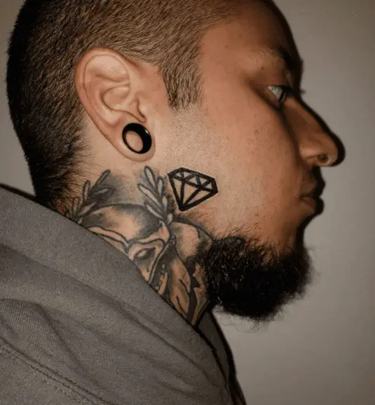 Bold Line Diamond Sideburn Tattoo