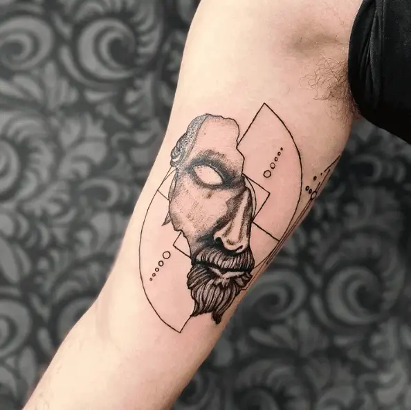 Eyeless Marcus Aurelius Arm Tattoo