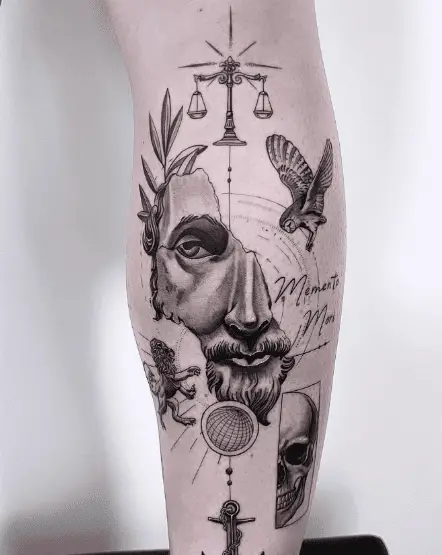 Marcus Aurelius with Symbols Tattoo