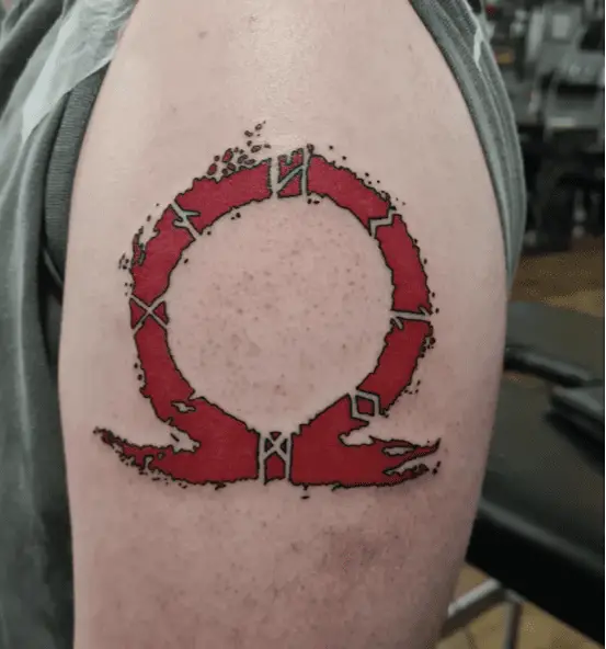 God of War Logo Upper Arm Tattoo