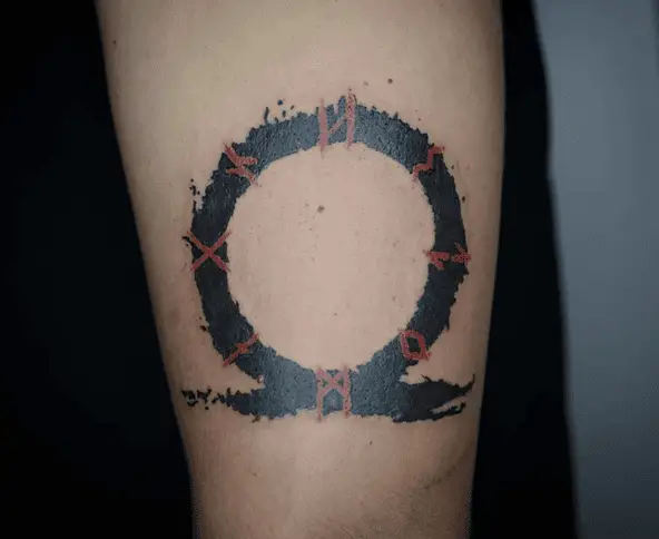 God of War Black Leg Tattoo