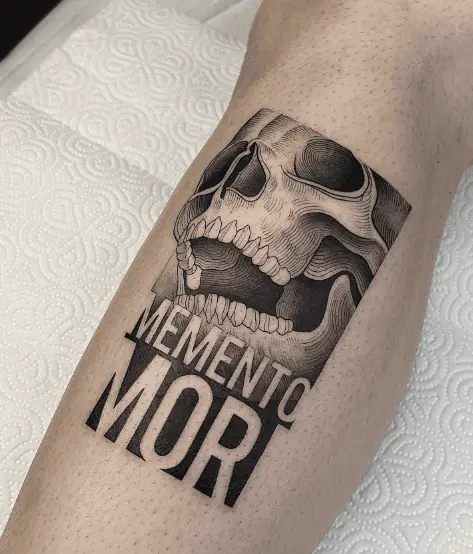 Memonto Mori with Skull Tattoo
