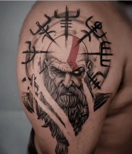 Magical Kratos Upper Arm Tattoo