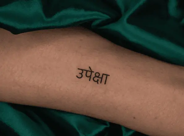 Upekṣā Sanskrit Word Tattoo